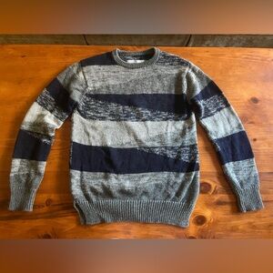 Outerknown Baby Alpaca Blend Chunky Knit Crew-Neck Sweater Blue Gray size XS
